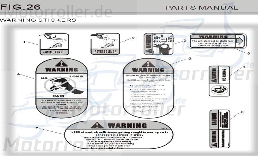 Aufkleber Achtung (Warnschild) Abziehbilder 9.090.014