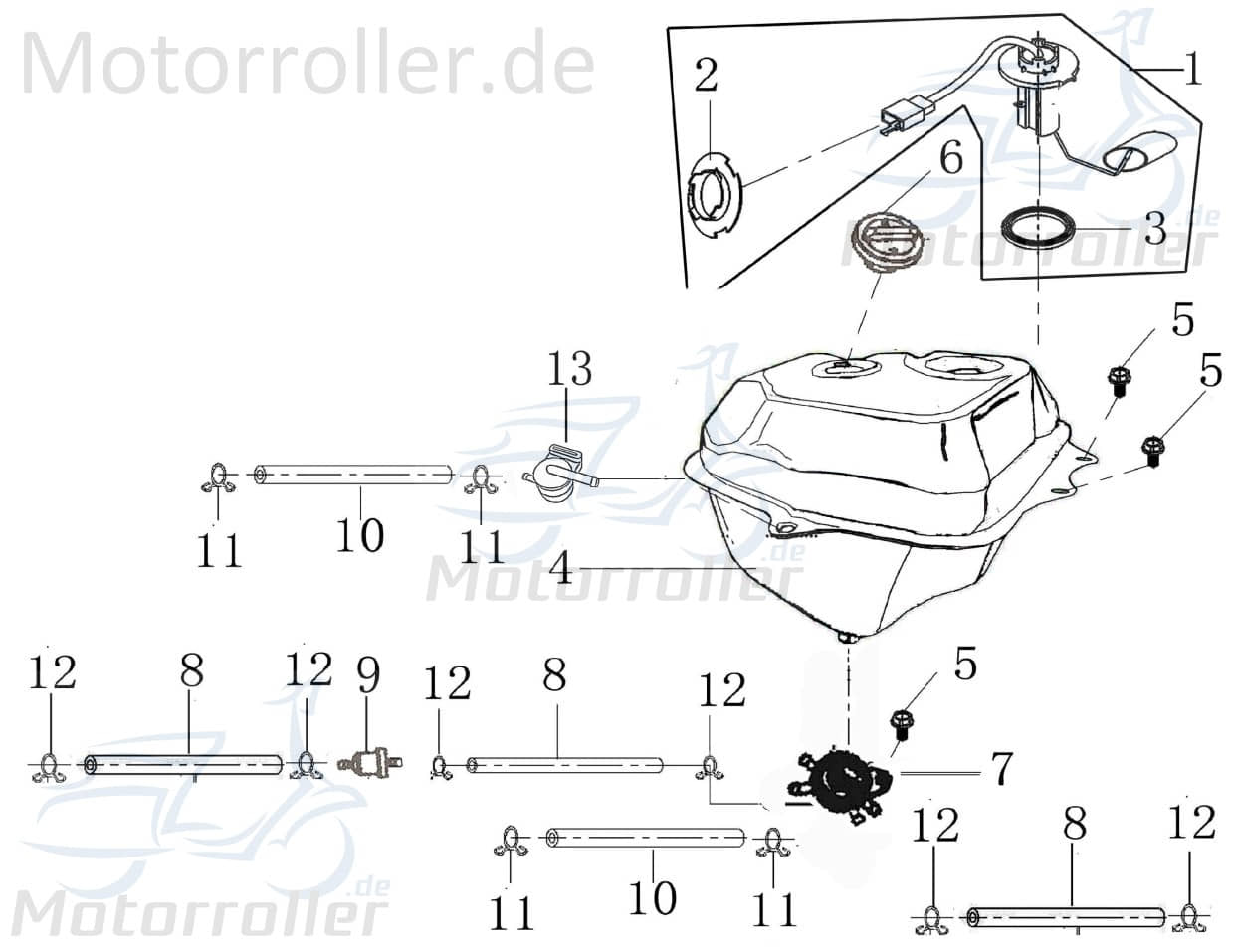 AGM GMX 450 One Benzinhahn Roller 125ccm 4Takt 1170105-1 Motorroller.de Kraftstoffhahn Kraftstoffventil Benzin-Hahn Kraftstoff-Ventil Benzin-Ventil