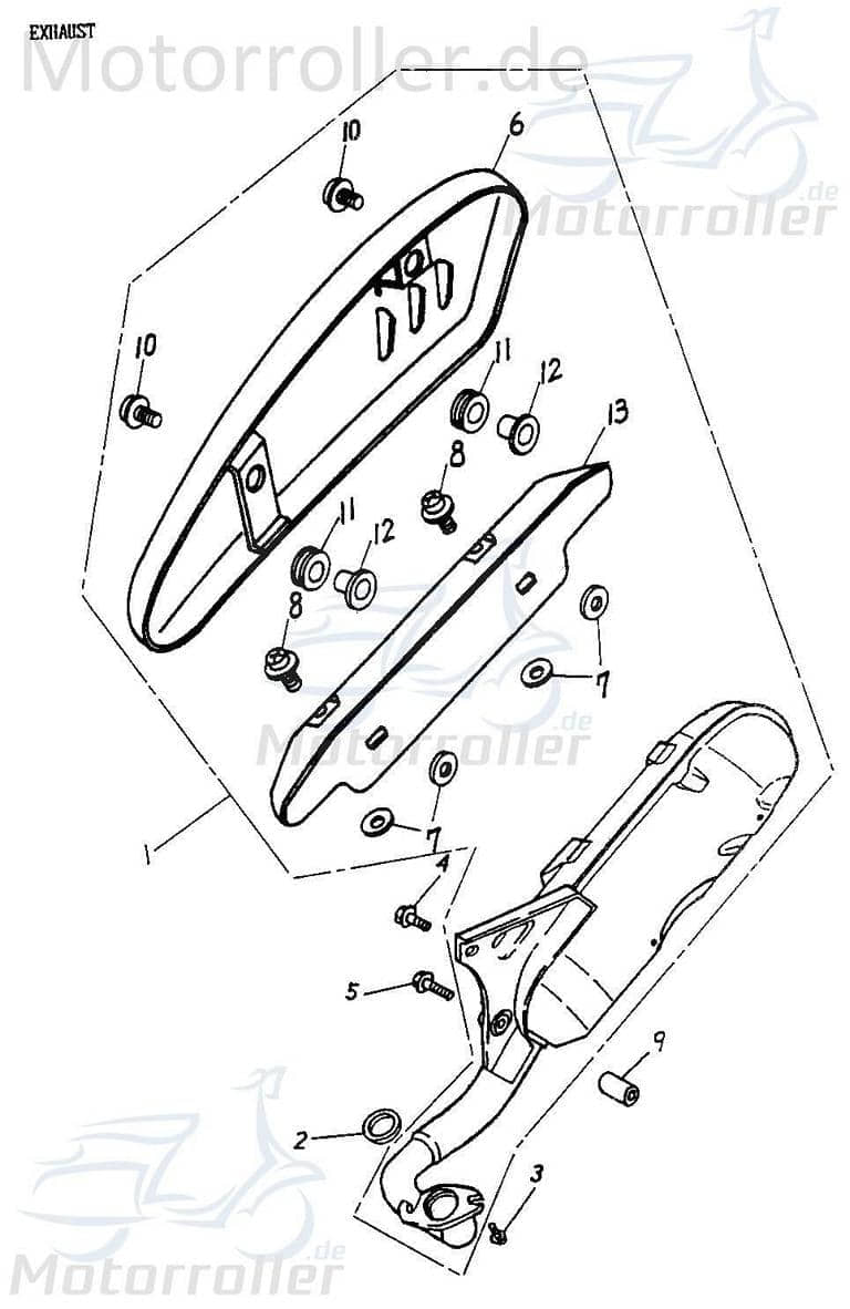 Sundiro Schraube M8x48mm Cat 50 Scooter FIG.-F02-NO.-22 Motorroller.de Bundschraube Maschinenschraube Flanschschraube Flansch-Schraube Moped