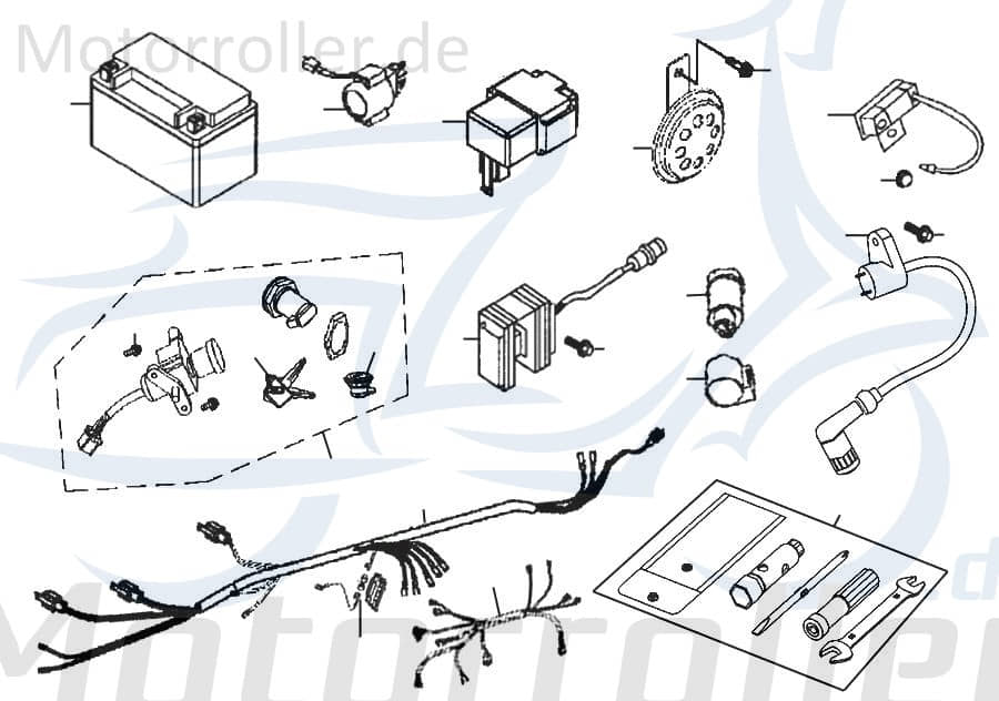 Rex RS125 Schraube Bundschraube Roller 125ccm 4Takt FIG20-4 Motorroller.de Maschinenschraube Flanschschraube Flansch-Schraube Maschinen-Schraube