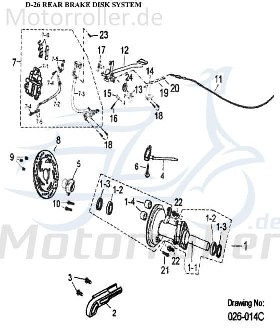 Aeon Cobra 180 RS II Lichtschalter 180ccm 4Takt 34912-156-00A2 Motorroller.de Knopf Ausschalter Einschalter Scheinwerferschalter Licht-Schalter Quad