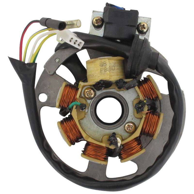 Adly Air Tec 1 50 AC Lichtmaschine Stator 50ccm 2Takt 7.826.002-3 Motorroller.de 6 Spulen Pick-up außen D=79mm 5 Kabel 1x3 + 2x1 Pol Ankerplatte Sachs