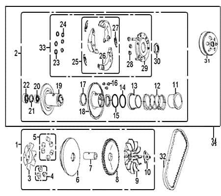 Rex Bergamo 50 Freie Antriebsscheibe Variomatik 740281 Motorroller.de Varioscheibe Reglerscheibe Kreidler Florett 2.0 50 City