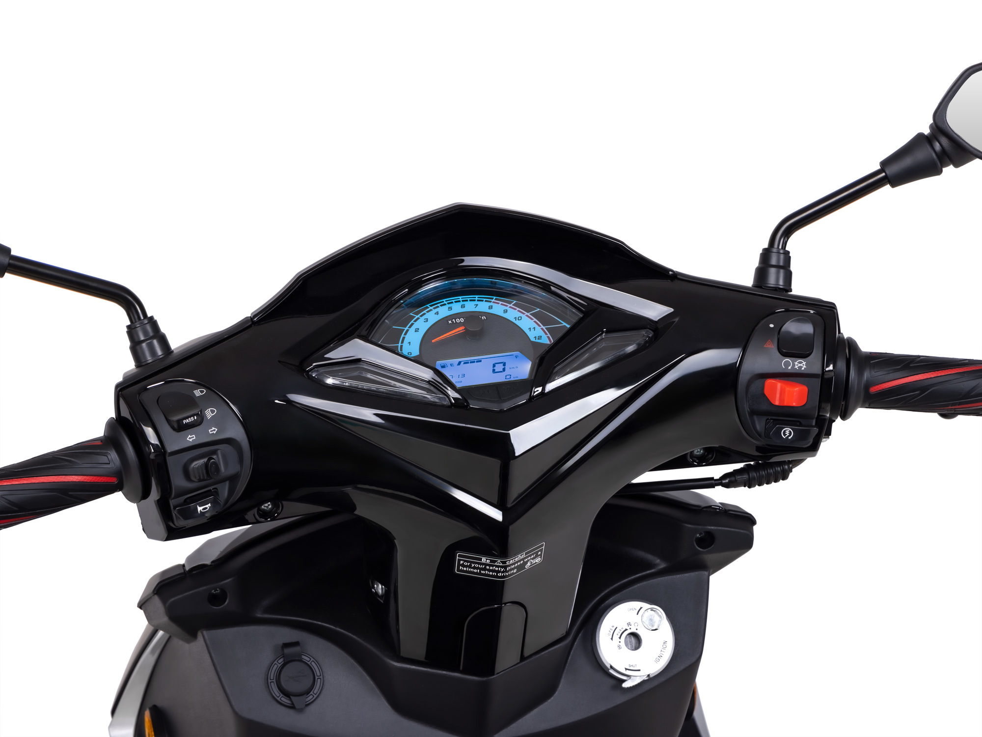 Motorroller Fighter R 777 Sport schwarz-silber 45 km/h Euro 5 mit Topcase Scooter Mokick Roller