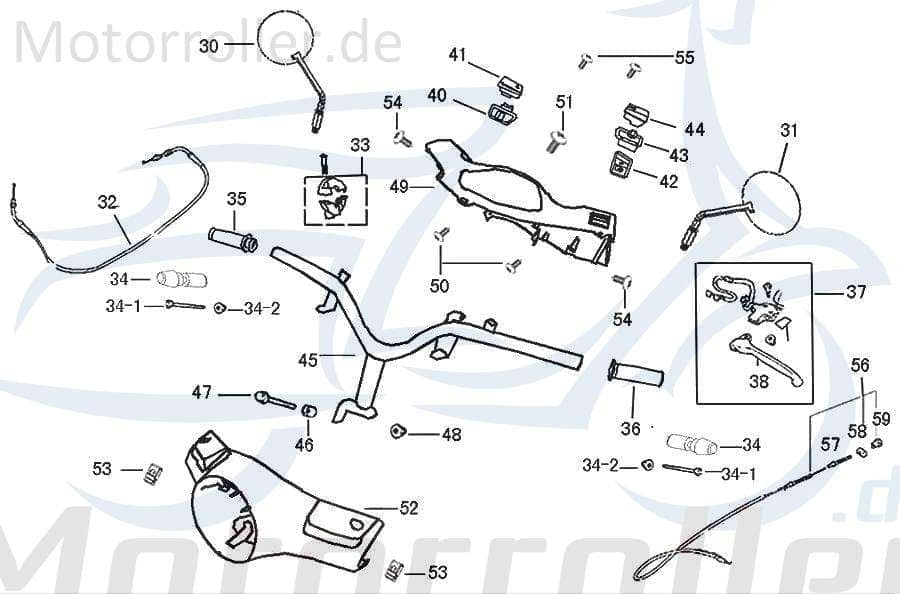 Znen Schalter Hupe 35203-WY-9000 Motorroller.de Knopf Hupenschalter Mokick Ersatzteil