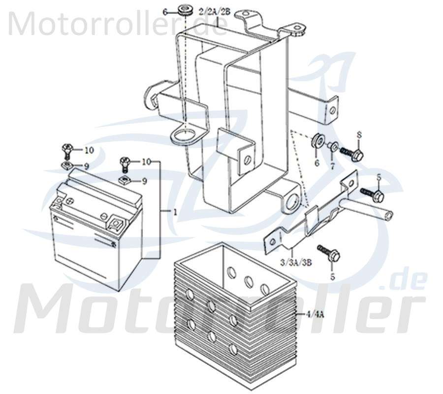 Bügel Batteriehalter Dice SM/GS 125i Befestigung 41530QNA2321 Motorroller.de Träger Halterung Haltebügel Befestigungsbügel Halteblech Haltespange
