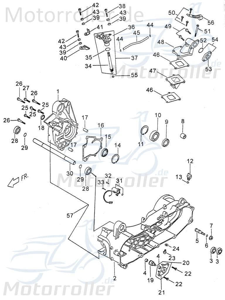 PGO Dichtung Kurbelgehäuse 50ccm-2Takt X-RIDER 50 Abdichtung P0061041000 Motorroller.de Dichtung-Kurbelgehäuse PGO 50ccm-2Takt Quad ATV PMX 110 UTV