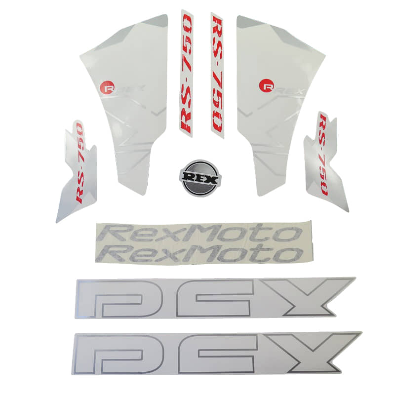 Otto Versand Rex RS750 Aufkleber Sticker Roller Motorroller.de Aufklebersatz 50ccm 4Takt 50cc 4T Aufkleberset Dekoset Dekorset