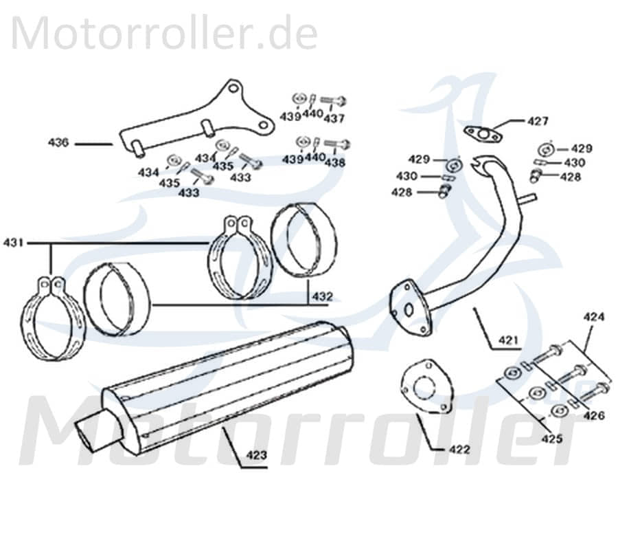 Sechskantschraube M8x55mm Jonway Florett 2.0 50 City 741401 Motorroller.de Befestigung Halter Halterung Flachkopfschraube Sechskant-Schraube Scooter