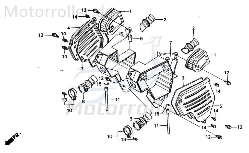 Chunlan Chopper Luftfilter 125ccm 4Takt ABB-P26-NO.-06 Motorroller.de Luftfilterkasten Luft-Filter Luftfiltergehäuse Luftfiltermatte Luftfilter-Kasten