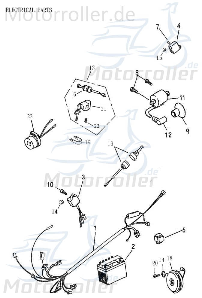 Adly Notaus links hinten ATV 50 II Utility XXL AC 50ccm 2Takt Motorroller.de Notausschalter Notschalter 50ccm-2Takt Quad ATV 50 V UTV Ersatzteil