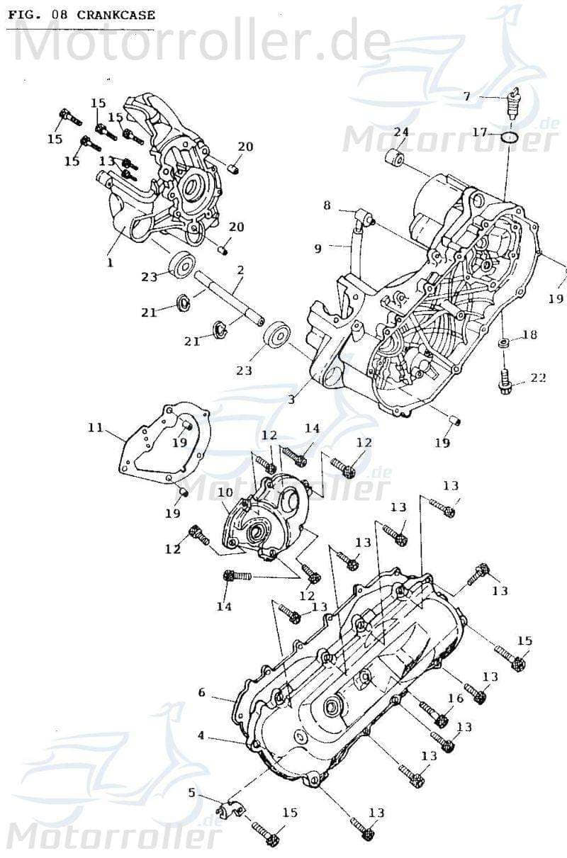 Baotian BT49QT-28 A Öleinfüllschraube 50ccm 2Takt ABR-15650-110-000 Motorroller.de 13x1-5mm Ölverschluss Getriebeölstopfen Getriebeöldeckel Scooter