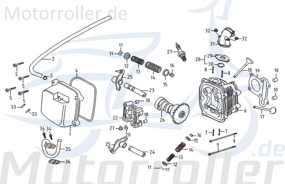 Ventilfeder klein innen E0213 von PGO