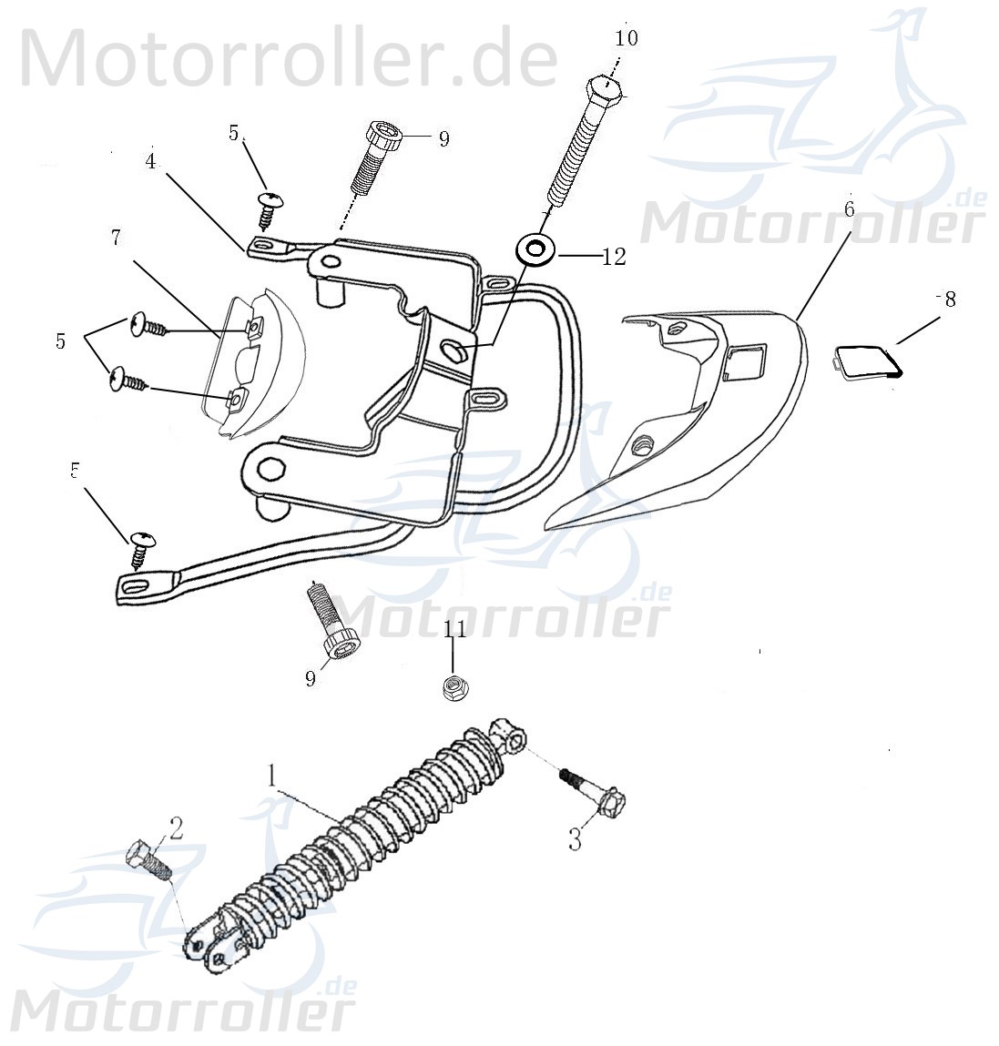 PGO Abdeckung Fahrgestellnummer dunkelgrau TR3 C2623010760 Motorroller.de Blende Schutz Verkleidung Deckel T-Rex 50 125 150 Dreiradroller