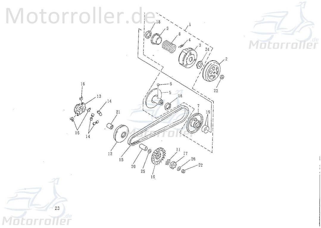 Konische Federscheibe 24x10.2x2.6-schwarz 2T 50cc 1E40QMB 31131801