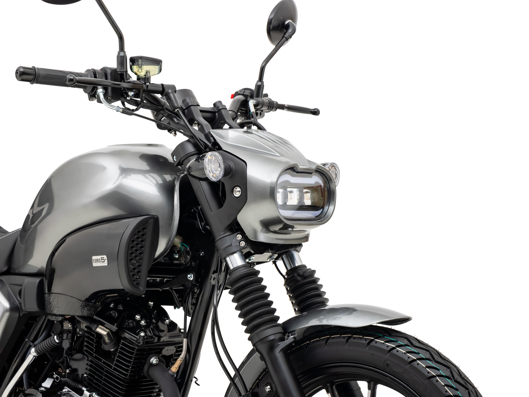 Motorrad Fighter 125 S-RS grau 90 km/h Euro 5+ Schaltmoped Chopper 125ccm 4 Takt Leichtkraftrad Krad Kraftrad