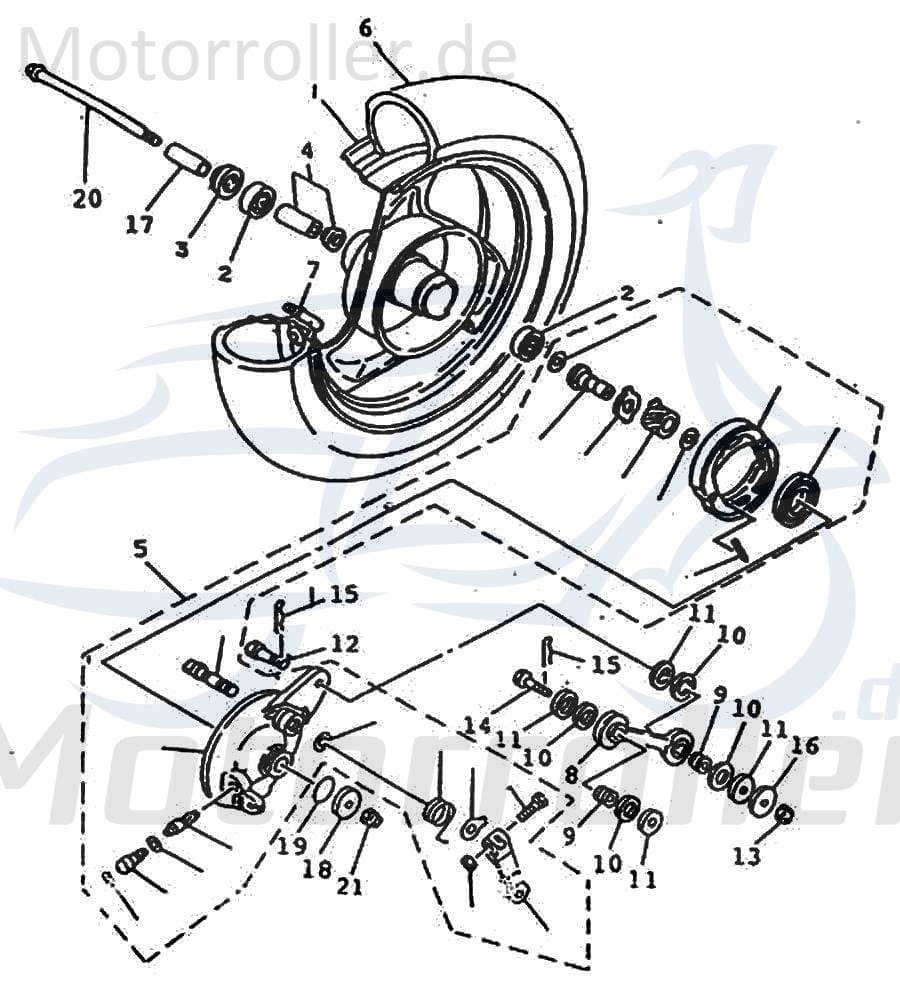 Abstandshülse Mitte Vorderrad L 63mm 78541