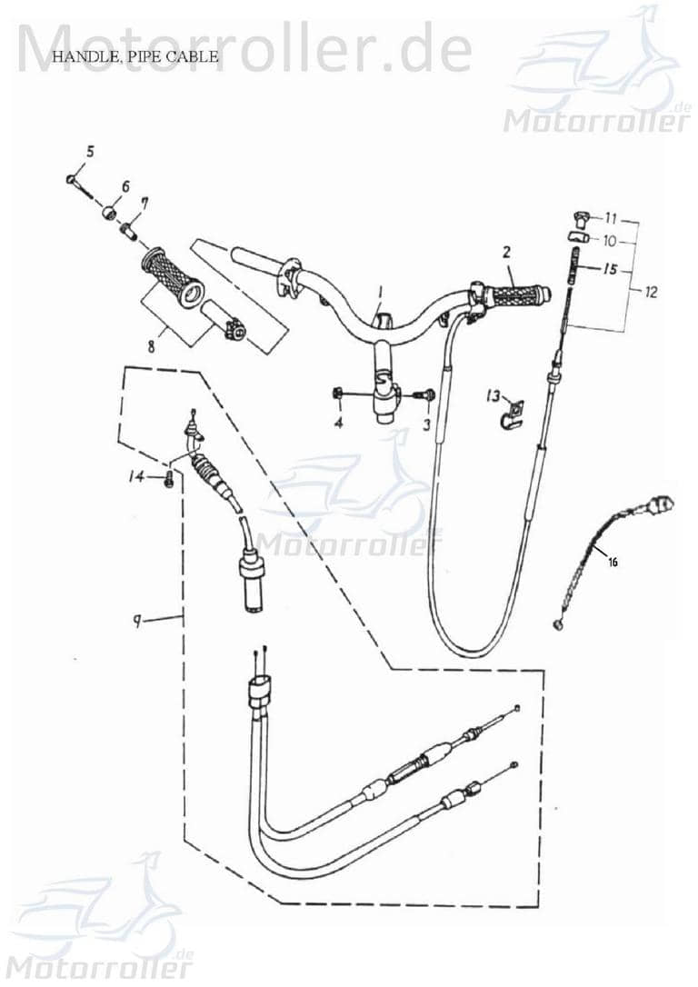 Adly Thunder Bike TB 50 Chokezug 50ccm 2Takt ABR-17950-116-001 Motorroller.de Chokekabel Chokedrahtzug Minarelli liegend Scooter Ersatzteil Service