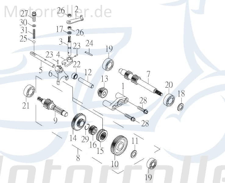 Kreidler F-Kart 170 Führungsstift 170ccm 4Takt 78549 Motorroller.de Führungszapfen Ersatzteil Service Inpektion Direktimport