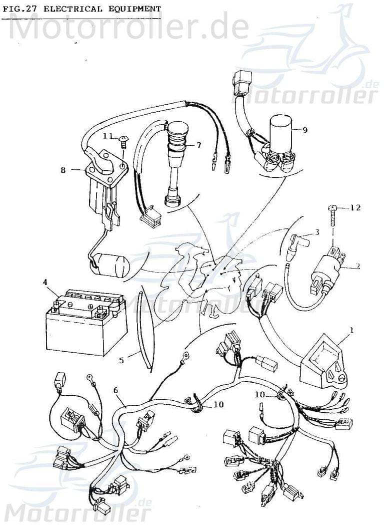 Zündspule 1 Pin und Zündkabel YYPT50QT-2-25006