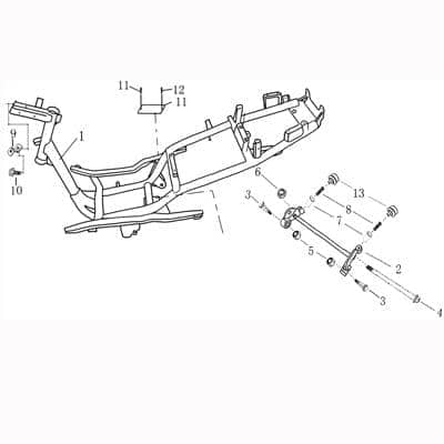 Bolzen Motorlager M10x1.25x45mm verzinkt Rex 50ccm 2Takt Motorroller.de 1E40QMB Scooter Ersatzteil Service Inpektion Direktimport