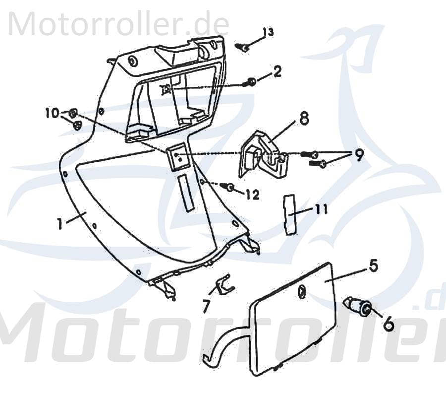Rex RS125 Handschuhfachdeckel Roller 125ccm 4Takt FIG30-9 Motorroller.de Abdeckung Gepäckfach vorn 125ccm-4Takt Scooter Ersatzteil Service Inpektion