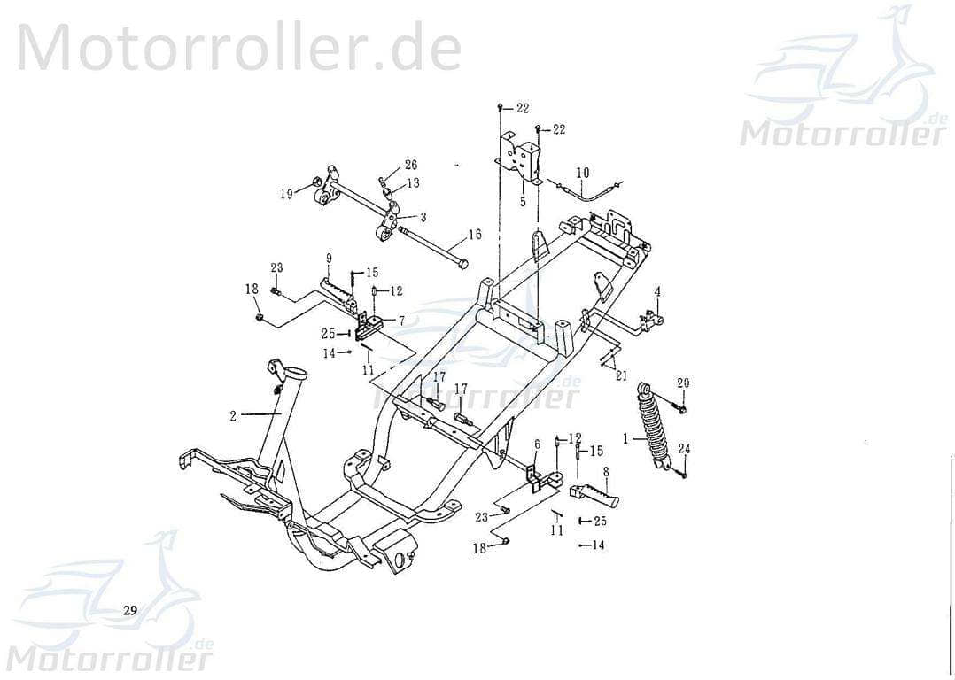 Seilzug 260mm 35mm von Motorroller.de 75624
