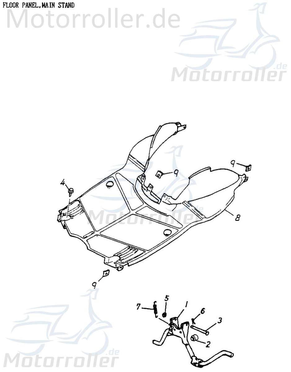 Adly Cat 50 Hauptständer Standfuß 50ccm 2Takt 50500-118-000 Motorroller.de Zweibeinständer Roller-Ständer Rollerständer Mittelständer Stand-Fuß