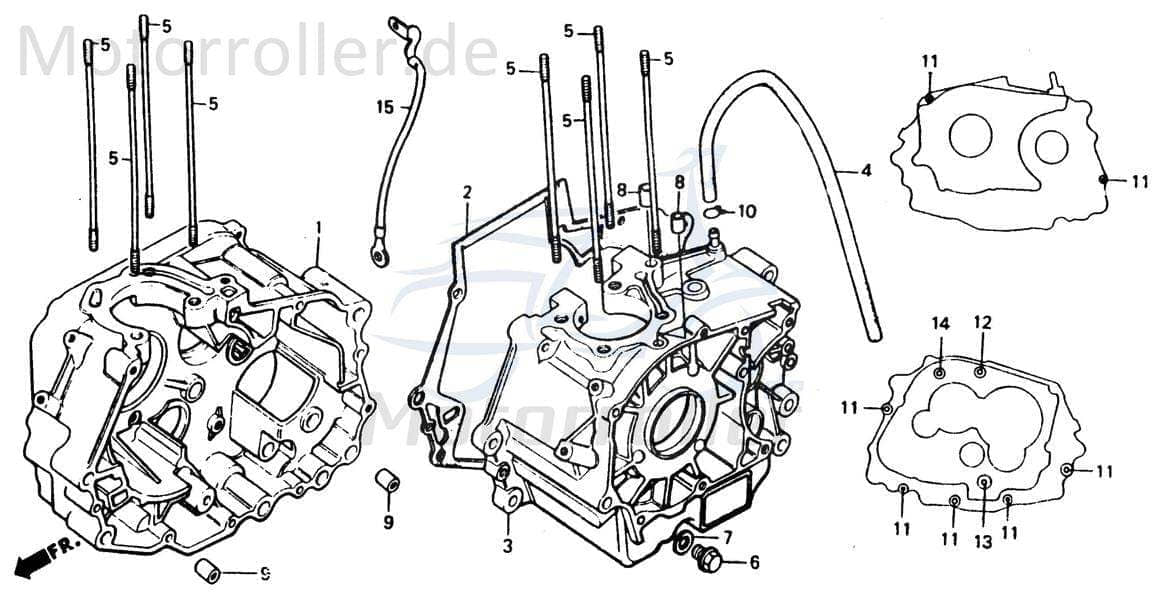 Chunlan Chopper Kurbelgehäusedichtung 125ccm 4Takt 244FM.03-11 Motorroller.de Motorgehäusedichtung Motorrad Moped Ersatzteil Service Inpektion