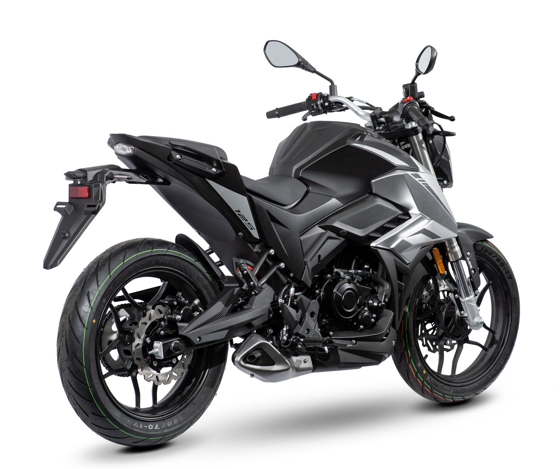 Motorrad Fighter 125 B-KS schwarz-silber 95 km/h Euro 5+ Schaltmoped Mokick Kleinkraftrad