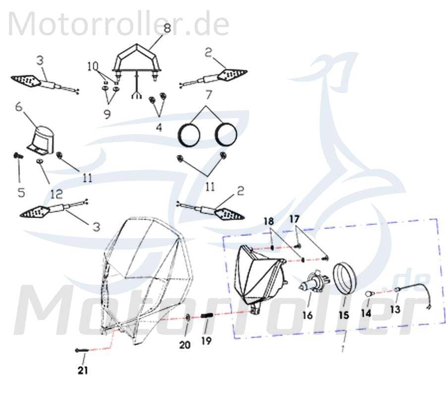 CPI Supermoto 250 DD Schraube M5x16mm B02-05-05016-62 Motorroller.de Bundschraube Maschinenschraube Flanschschraube Flansch-Schraube