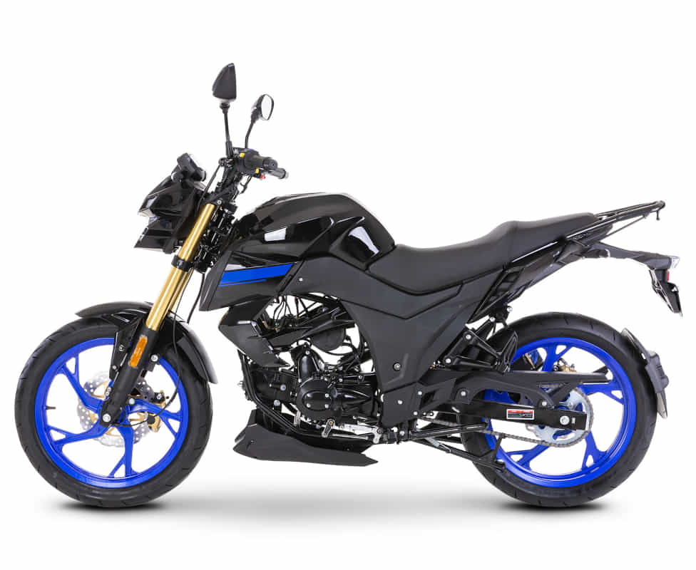 Motorrad Fighter 50 DV-RS blau 45 km/h Euro 5 Schaltmoped Mokick