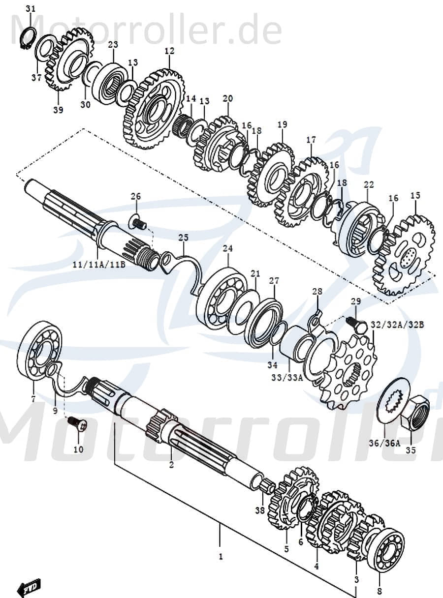 Kreidler STREET 125 DD Distanzbuchse 125ccm 4Takt 91515 Motorroller.de Hülse Distanzhülse Distanzring Distanz-Hülse Passhülse Passbuchse 125ccm-4Takt