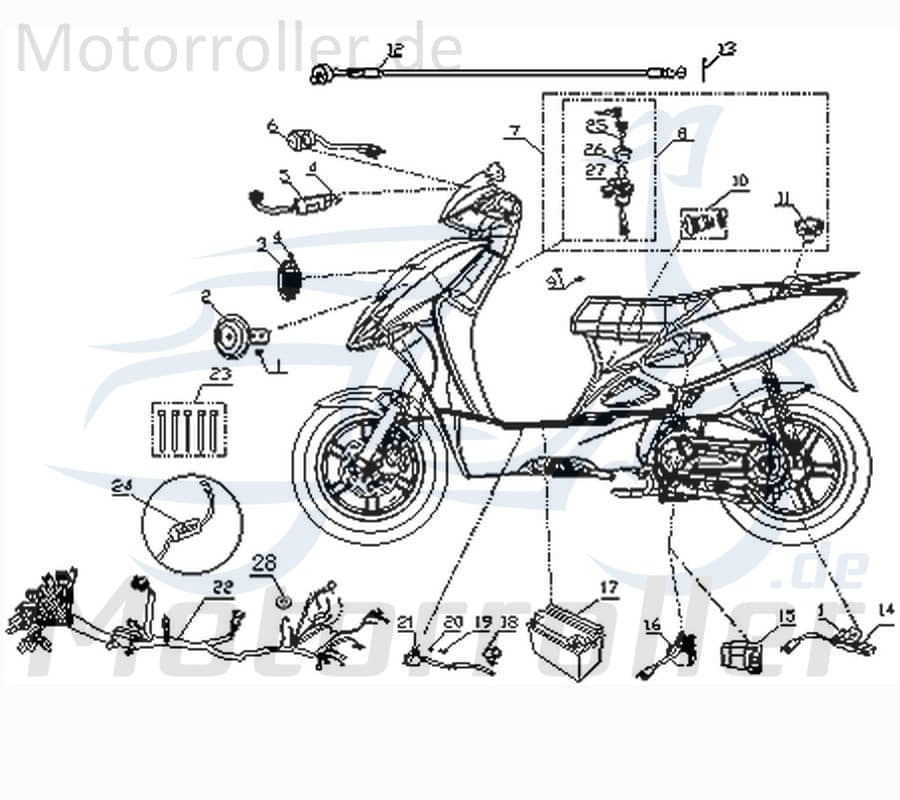 Kreidler Vabene 50 CDI Einheit 50ccm 2Takt 86987 Motorroller.de 50ccm-2Takt Scooter SMC Ersatzteil Inpektion Direktimport