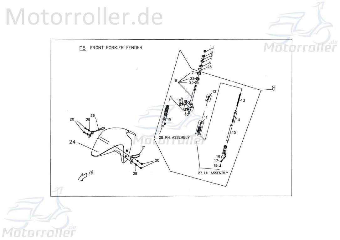 Vorderradgabel silber Gabelbrücke PGO C14430000001
