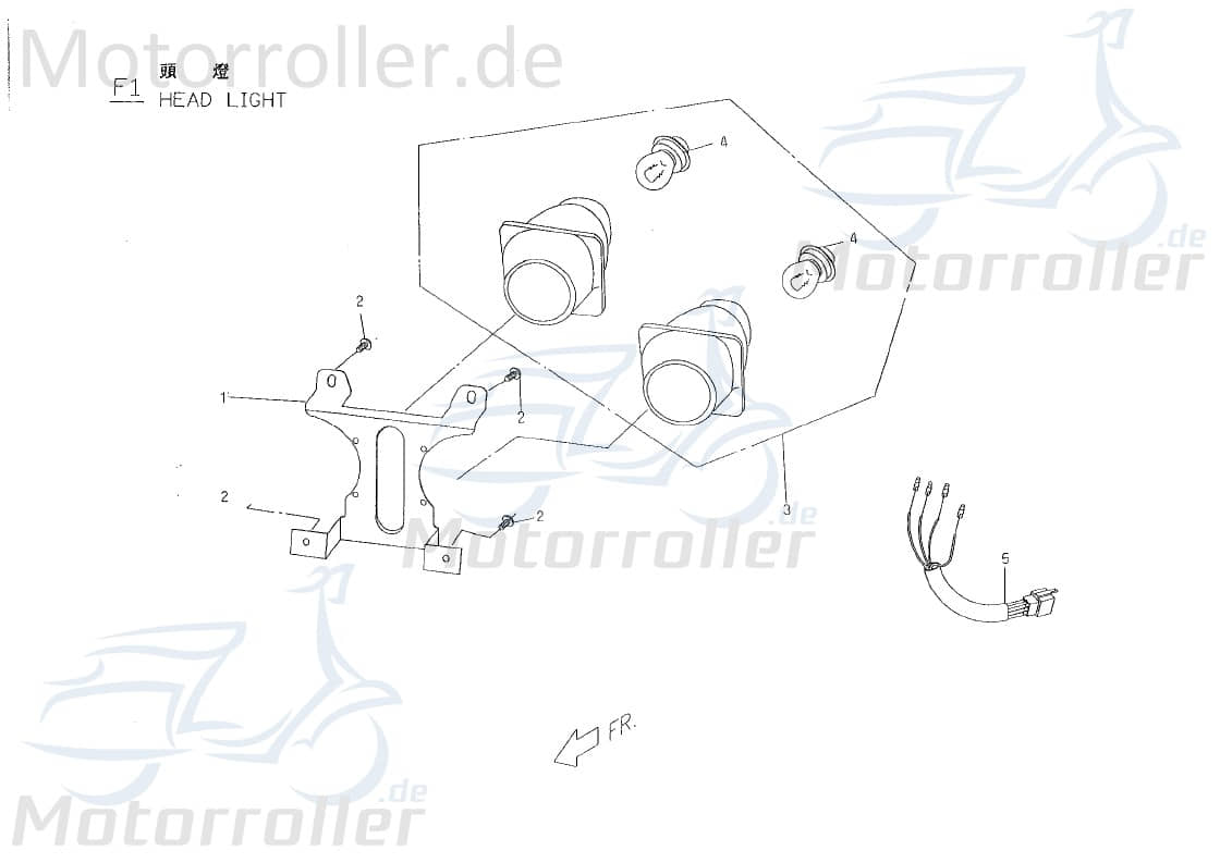 PGO Tornado 50 Anschlusskabel 50ccm 2Takt P15816400001 Motorroller.de Scheinwerfer Verbindungskabel Anschlußkabel PGO 50ccm-2Takt Scooter Ersatzteil