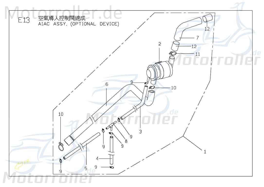 PGO Unterdruckleitung Bugrider 150 Saugschlauch Saugleitung B5286260000 Motorroller.de Ansaugleitung Buggy Bugrider 200 Ersatzteil Service Inpektion