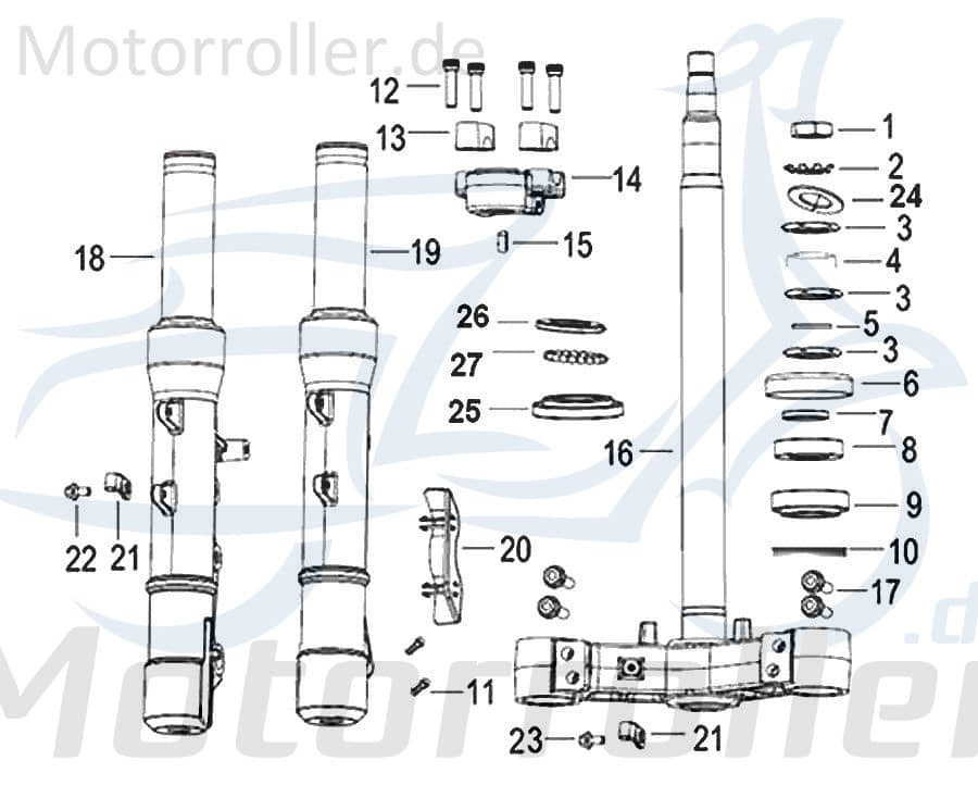 SMC Halter vorn Generic Zion 125 Befestigung 43057J410000 Motorroller.de Halterung Haltebügel Halteblech Halte-Blech Halte-Bügel 125ccm-4Takt Kreidler