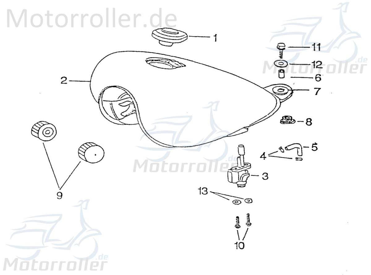 SMC Chopper 125 Benzinhahn Roller 125ccm 4Takt 43500-CHP-00 Motorroller.de Kraftstoffhahn Kraftstoffventil Benzin-Hahn Kraftstoff-Ventil Benzin-Ventil