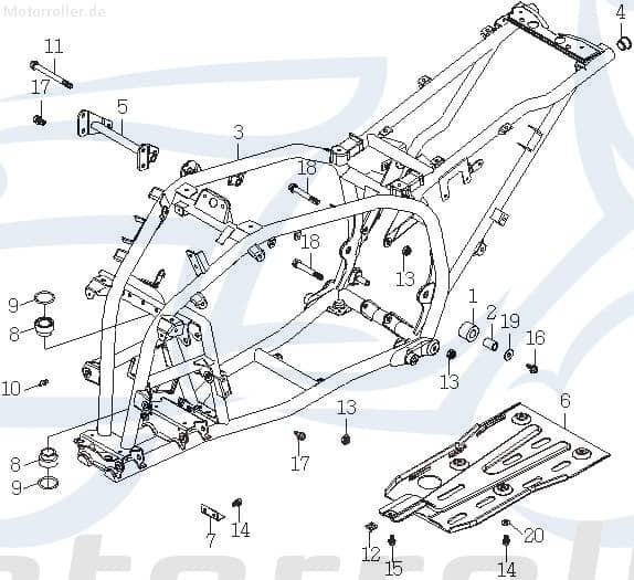 SMC Bundschraube Motorträger / Radachse Rex Quad 50ccm 2Takt Motorroller.de Maschinenschraube Flanschschraube Flansch-Schraube Maschinen-Schraube ATV