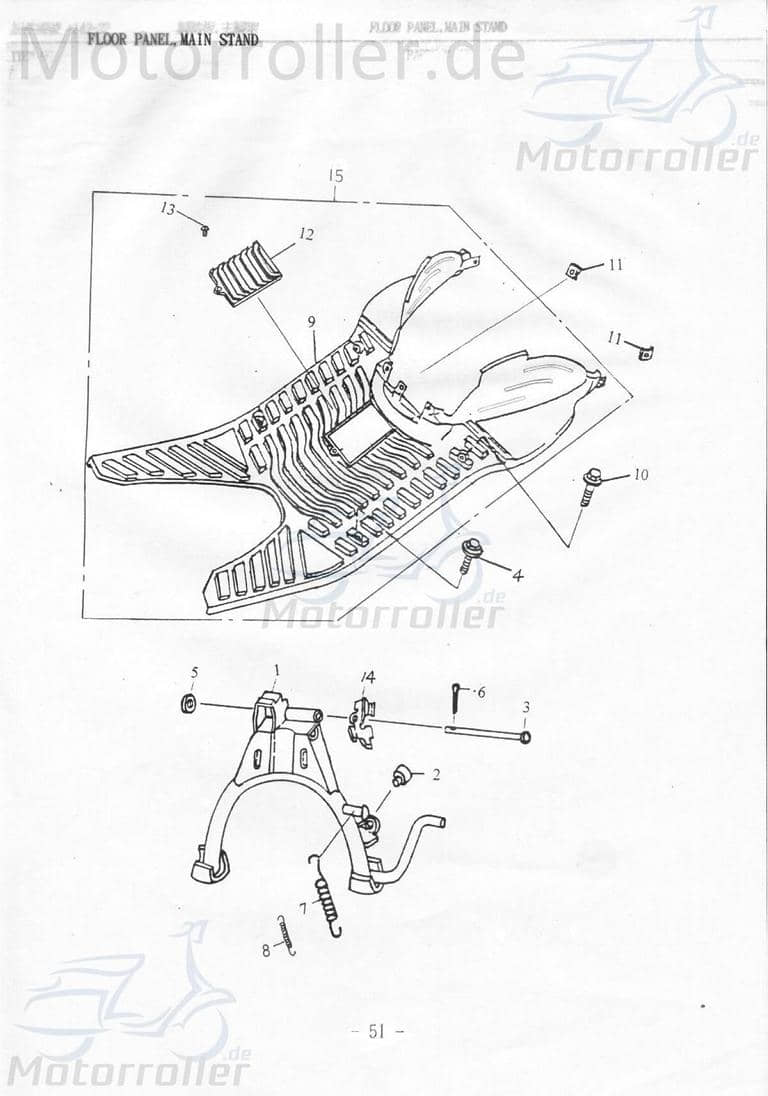 Adly Batterieabdeckung Silver Fox SF 50 Roller 50ccm 2Takt Motorroller.de Batteriefachdeckel Batteriedeckel Batterie-Abdeckung 50ccm-2Takt Scooter