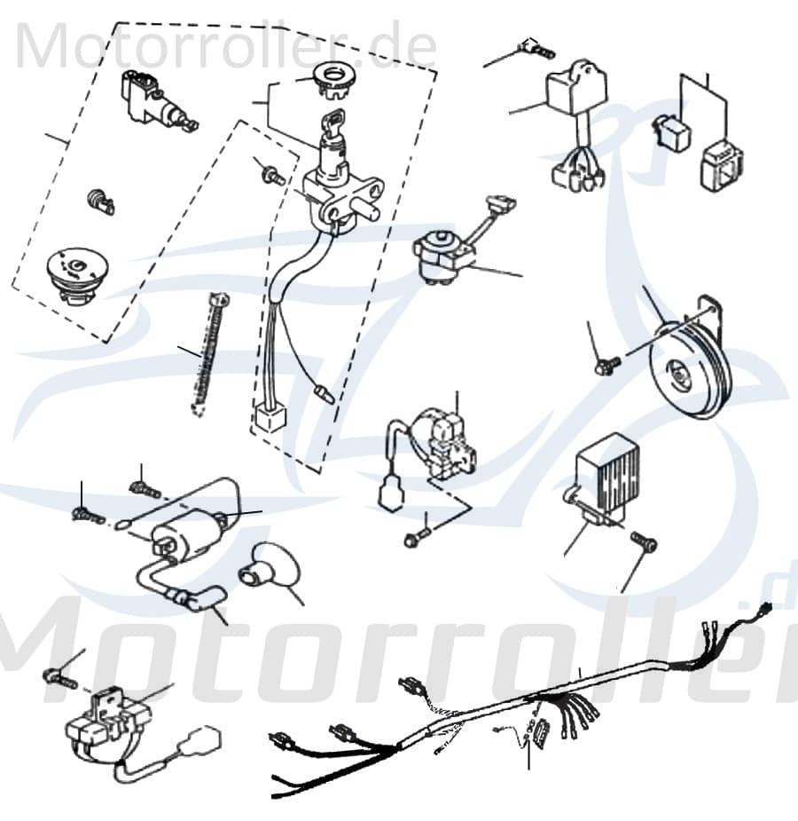 Kreidler Flory RC50 C-D Schlosssatz 50ccm 2Takt 73634 Motorroller.de Tankverschluss Tank-Verschluss Tank-Deckel Schloss-Set Zünd-Schloss Schlössersatz