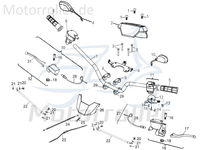 Aeon Crossland 300 Schalter Knopf 300ccm 4Takt 35340-131-00K Motorroller.de Licht Fernlichtschalter Scheinwerferschalter Licht-Schalter Quad ATV UTV