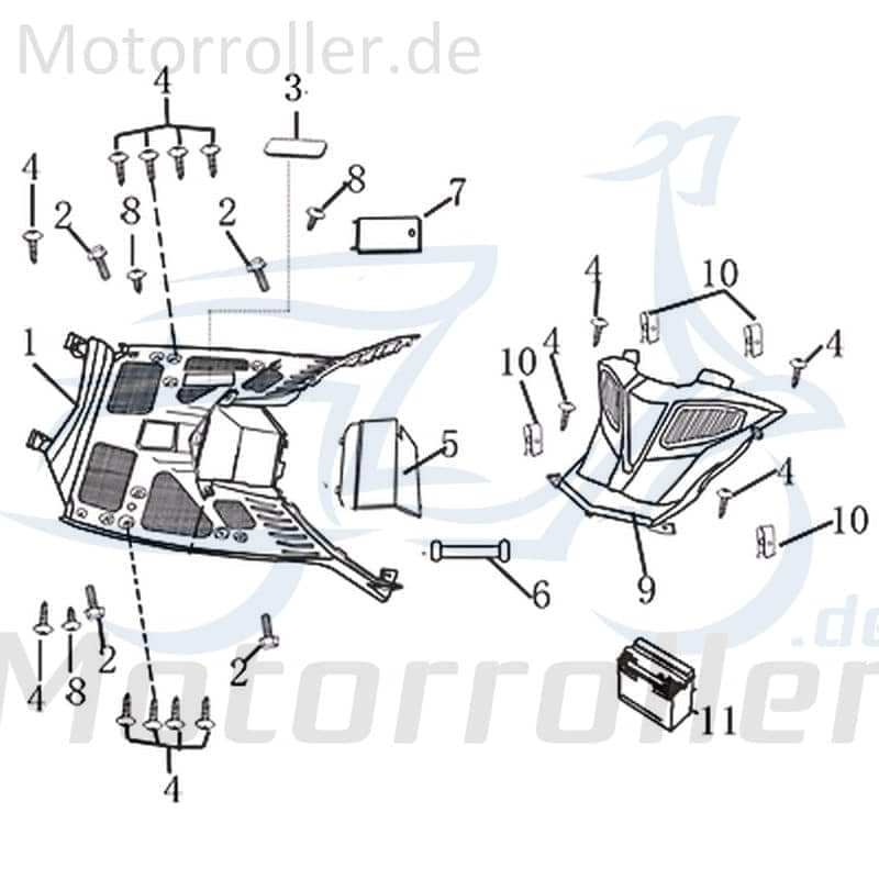 Kreidler Martinique 125 DD Deckel Kappe 702588 Motorroller.de Verkleidung Schutz Blende Abdeckung Haube Abdeckhaube Schutzhaube Überdeckung