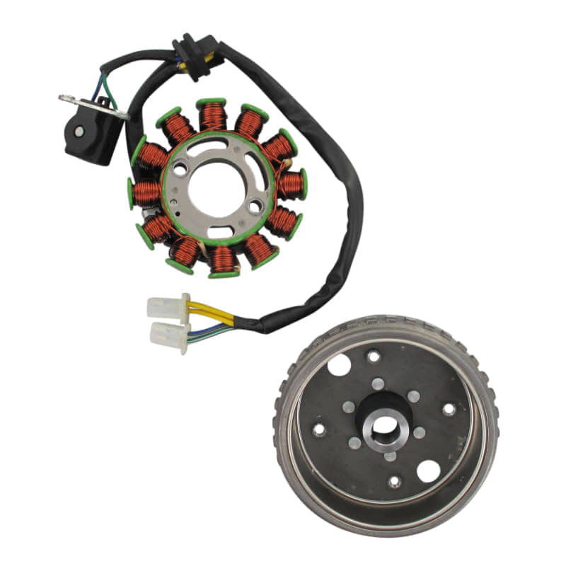 Lichtmaschine mit Polrad Euro4 AGM Stator Roller 50ccm 4Takt Motorroller.de Ankerplatte Anker-Platte Stromerzeuger Strom-Generator Licht-Maschine