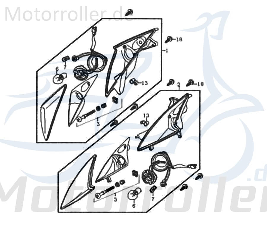 Haltestück Rex RS450 Halter Roller Scooter 50ccm 4Takt Motorroller.de 50ccm-4Takt Ersatzteil Service Inpektion Direktimport