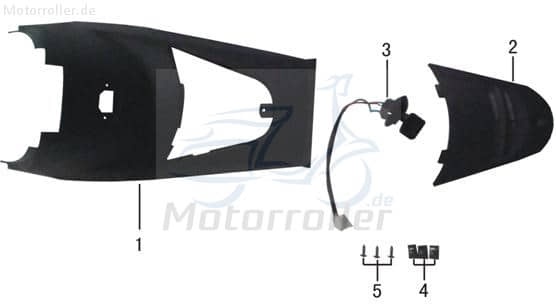 Eppella Eppella Scoody 20 Deckel Frontverkleidung 50ccm elektro ZW-C-02 Motorroller.de Kappe Schutz Blende Abdeckung Haube Abdeckhaube Schutzhaube
