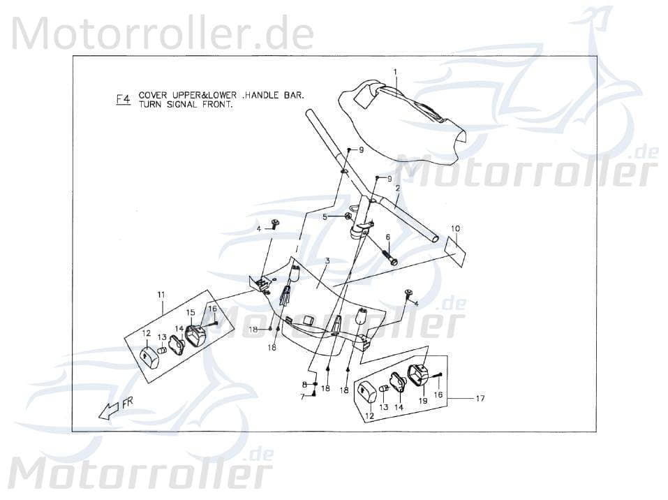 PGO Lenker schwarz PMX 110 Lenkung Lenkstange Lenkwelle P2612000600 Motorroller.de Lenk-Stange Zweiradlenker Rollerlenker PMX 50 Mokick Ersatzteil