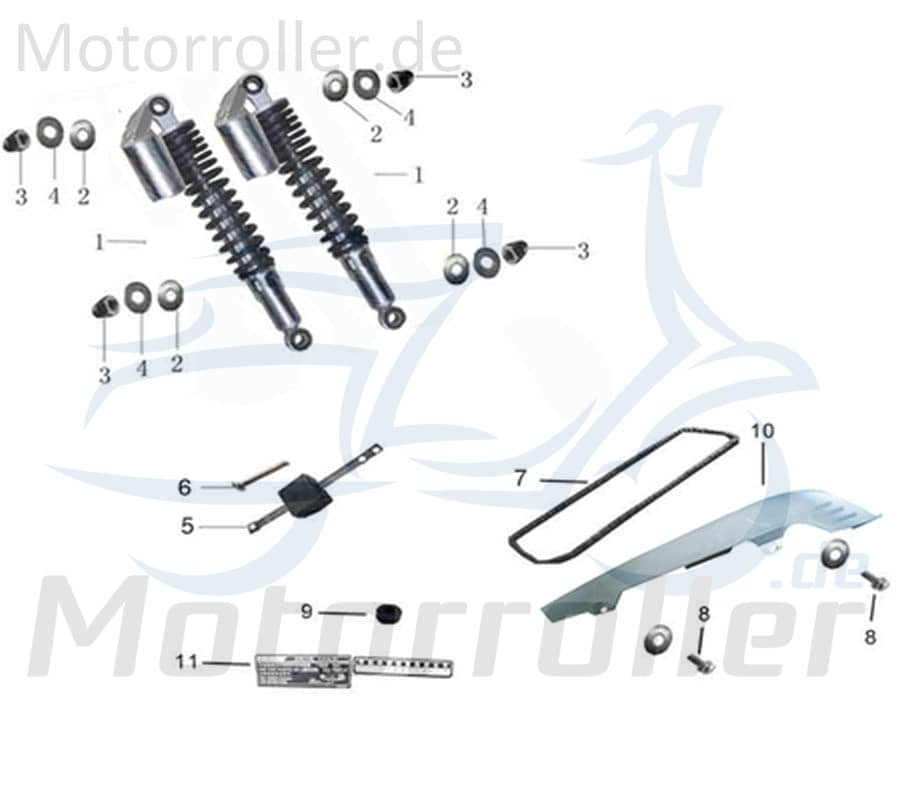 Kreidler DICE CR 125i Kettenschutz Kettenschutzblech Kettenabdeckung 780054 Motorroller.de Kettenschutzabdeckung Kettenschutzblende Moped