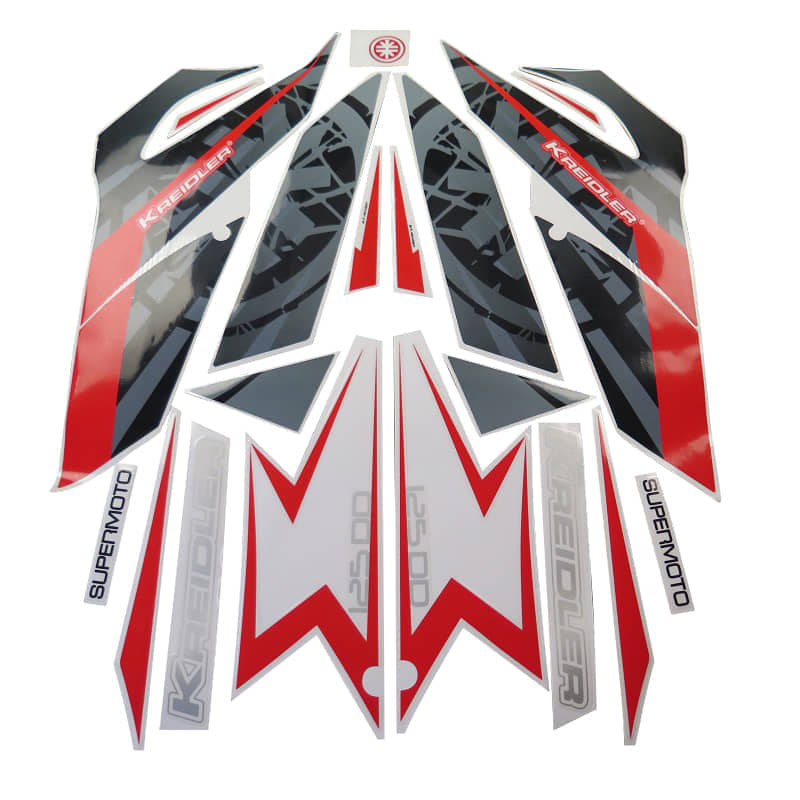 Kreidler Supermoto 125 DD Dekorsatz Aufkleber 125ccm 4Takt 730765 Motorroller.de Sticker Aufkleber-Set Deko-Set Aufklebersatz Dekoraufkleber Motorrad